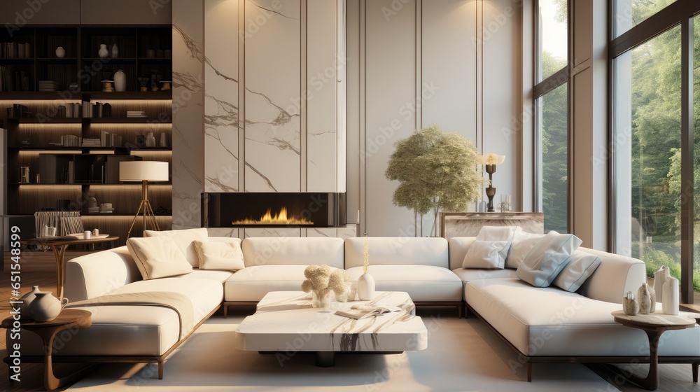 Luxury style large living room with the same style.