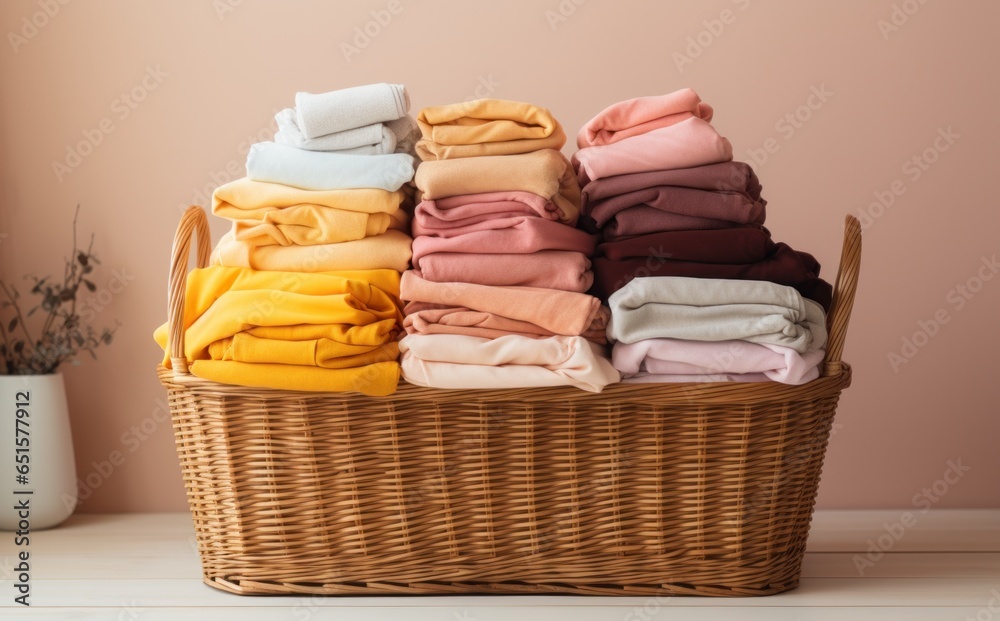 Laundry basket in the laundry room of the home