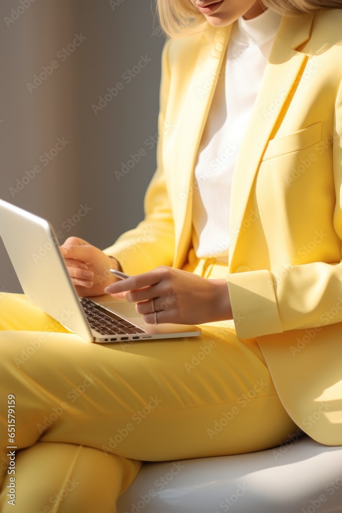 Young woman using laptop