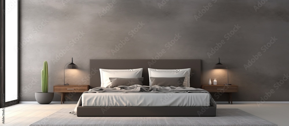 illustration of a bed in a bedroom