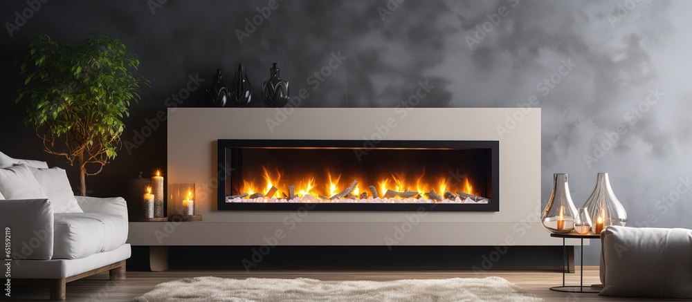 House with an electric fireplace