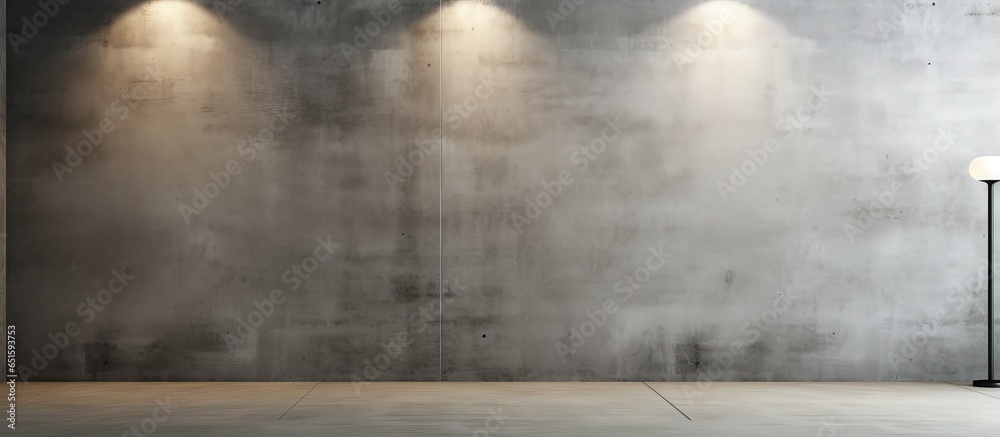 Interior wall illuminated with cement downlights