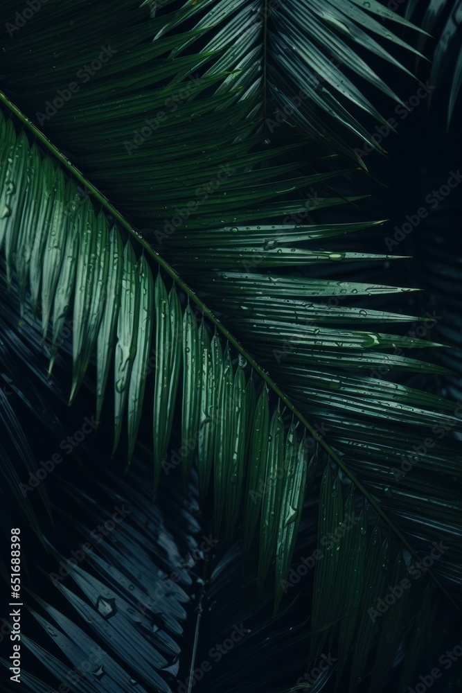 Green natural palm leaf background