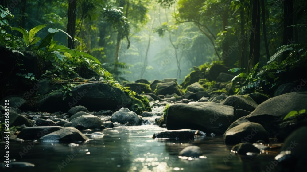 Green forest natural background