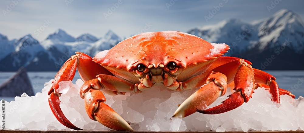 Steamed snow crab from fresh red snow crab