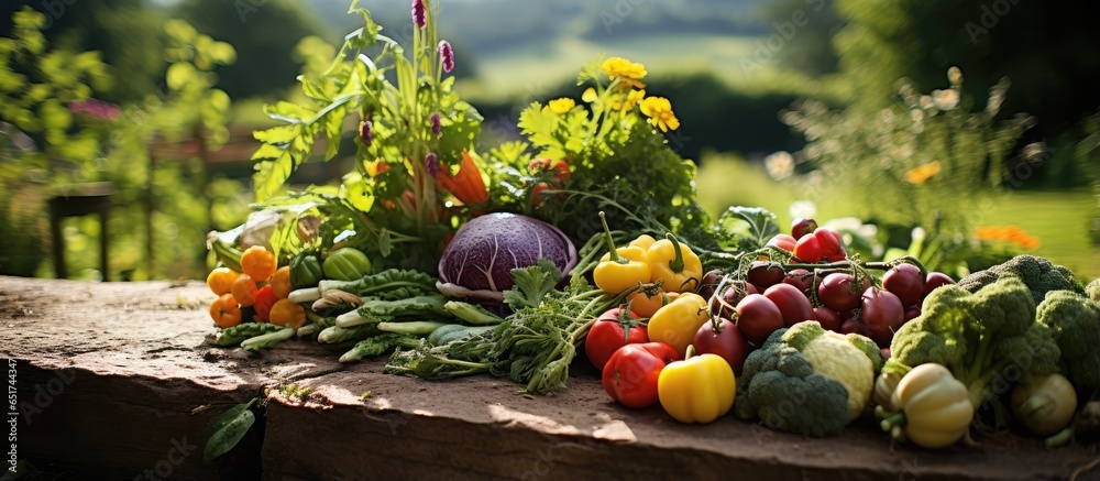 An organic kitchen garden in rural Devon England