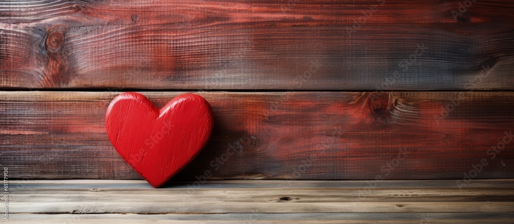 Valentine s day heart on wooden boards symbolizing love