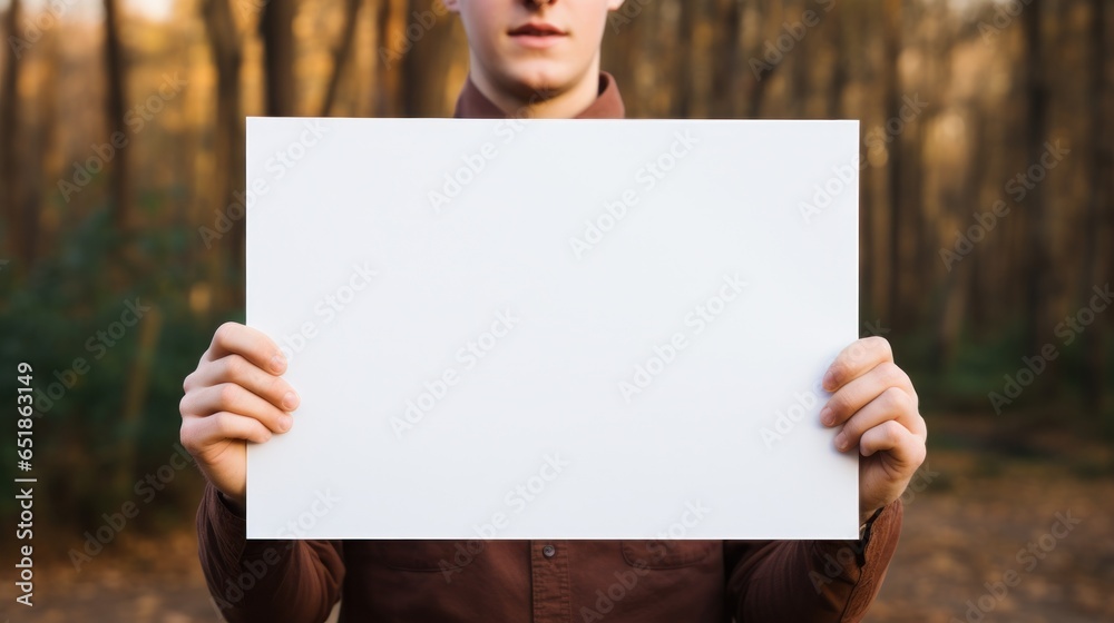 Entrepreneurship: Person holding empty sign