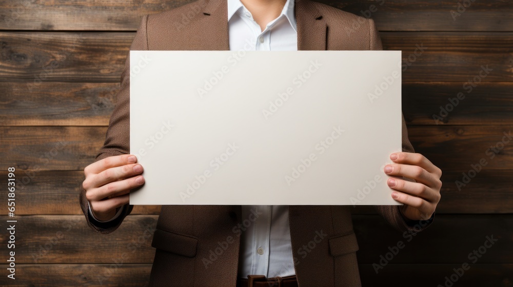 Entrepreneurship: Person holding empty sign