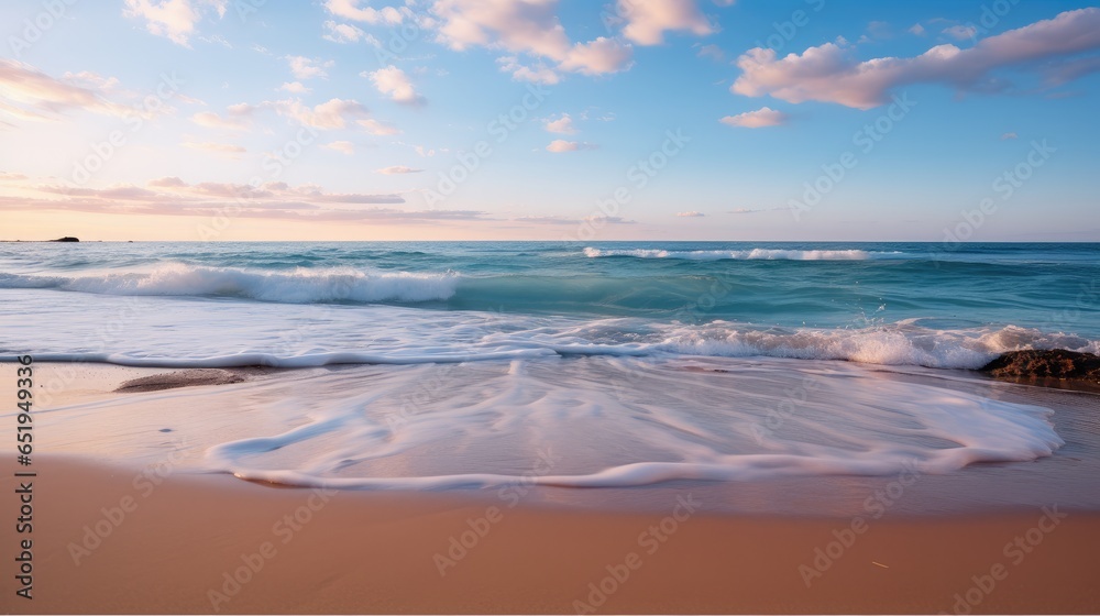 Beautiful view of a white sand beach.