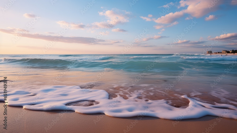 Beautiful view of a white sand beach.