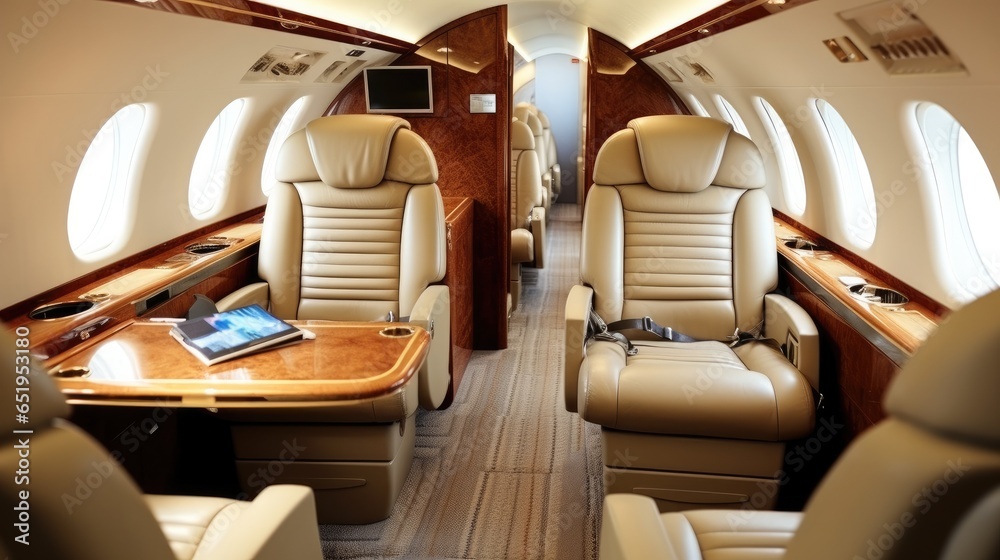 Private Jet Interior.