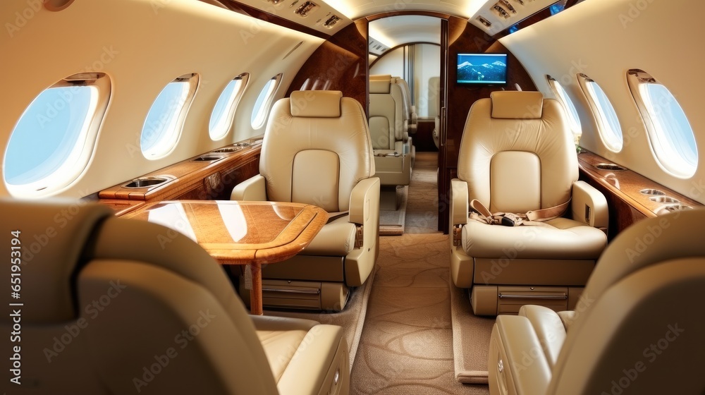 Private Jet Interior.