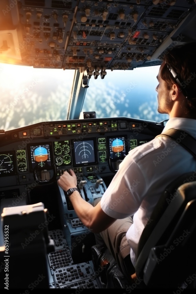 Pilots in the Cockpit, Preparing for Landing.