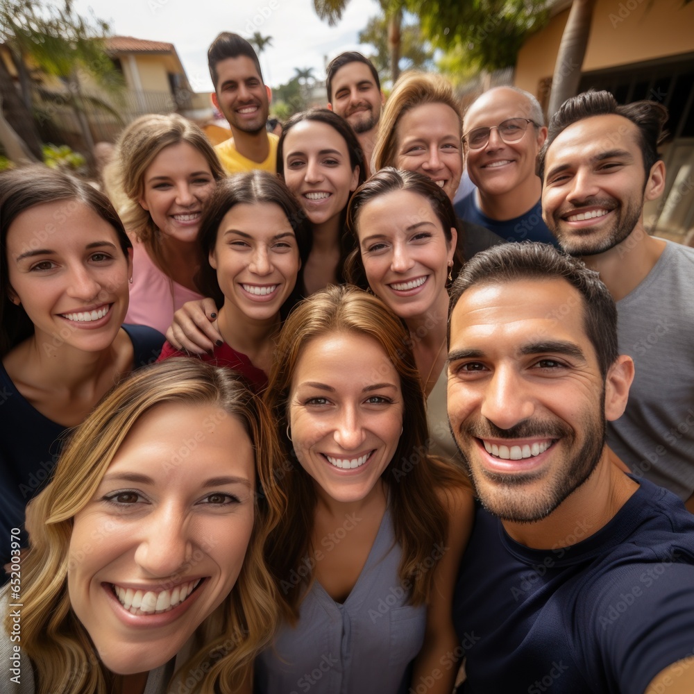 Friends and family taking a group photo