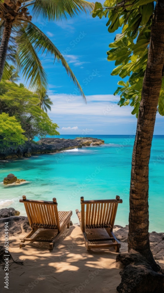 Serene tropical paradise with crystal waters