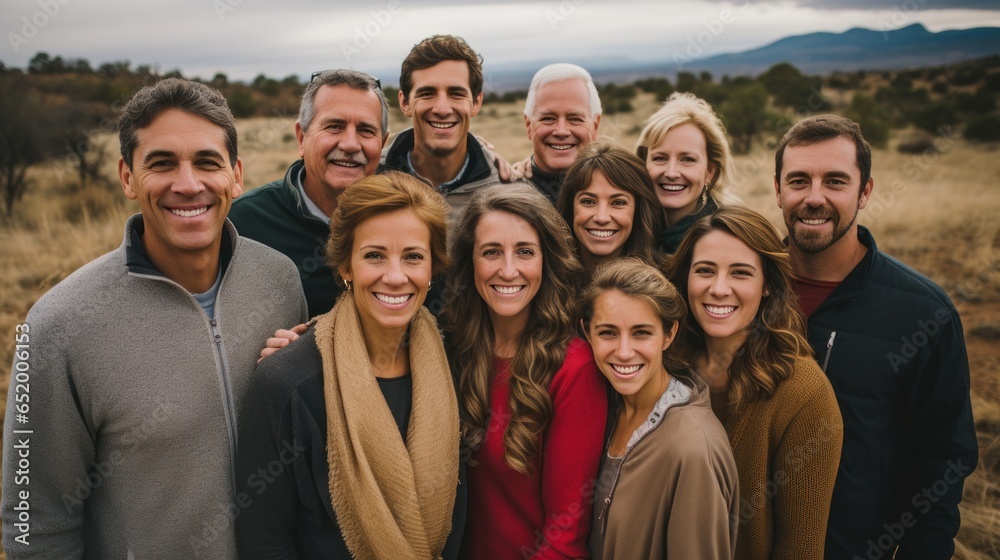 Friends and family taking a group photo