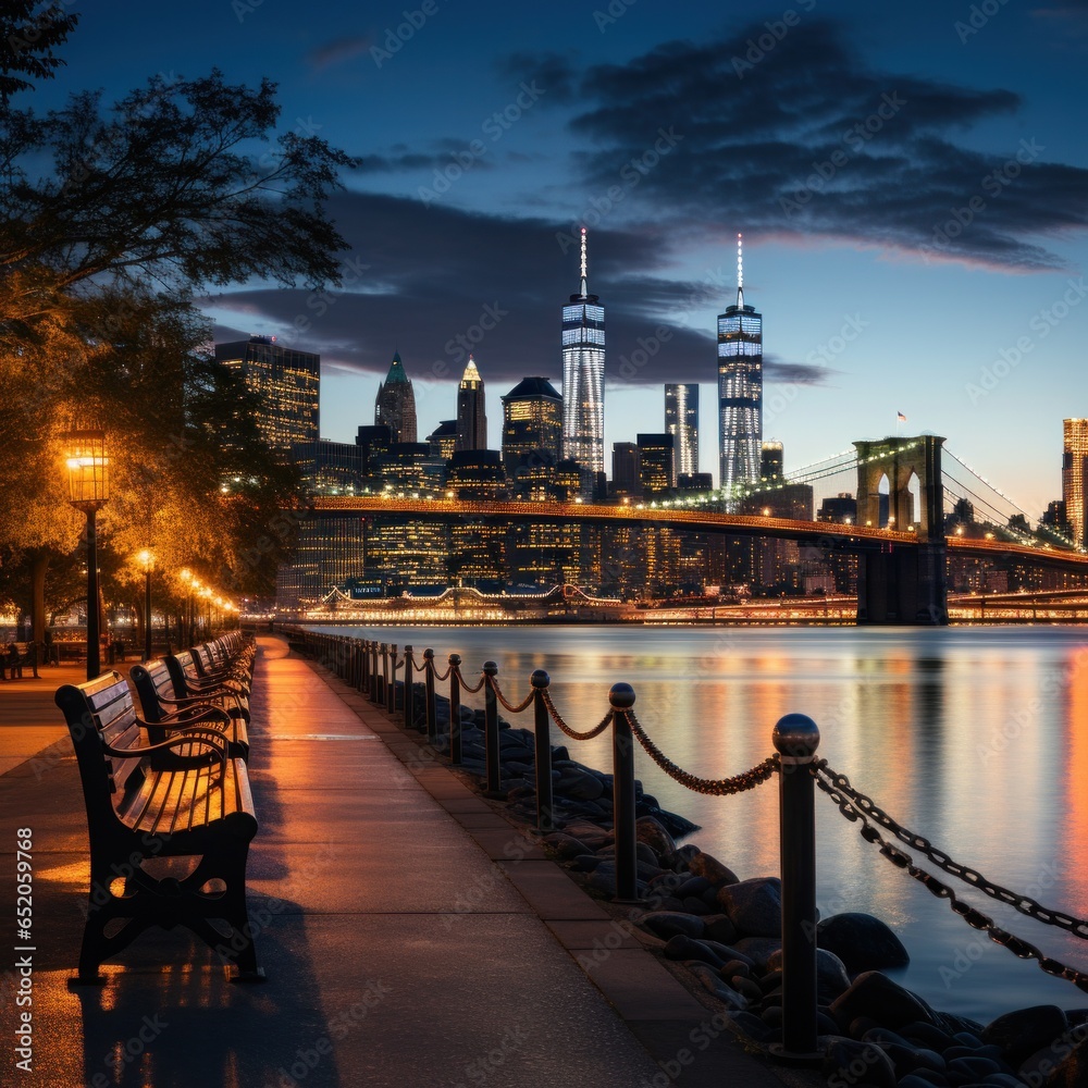 New York skyline from Brooklyn - Iconic view of the city that never sleeps