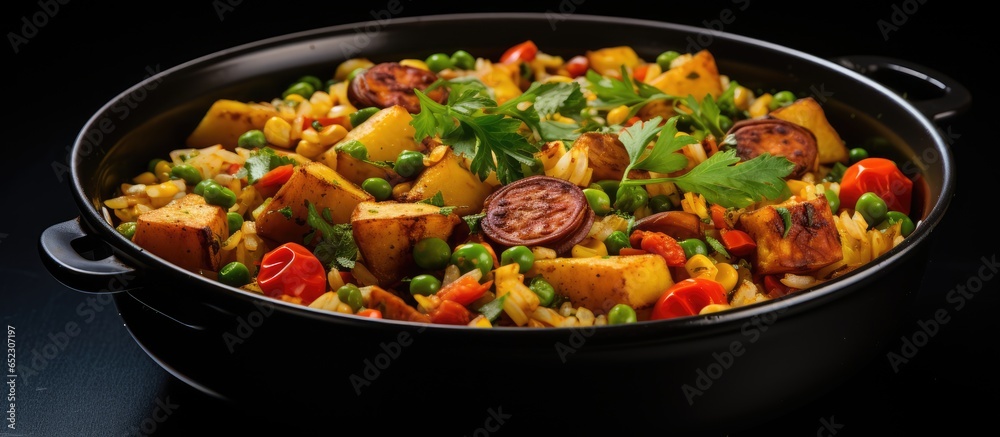 Vegan jambalaya with smoked veggies and sweet potato