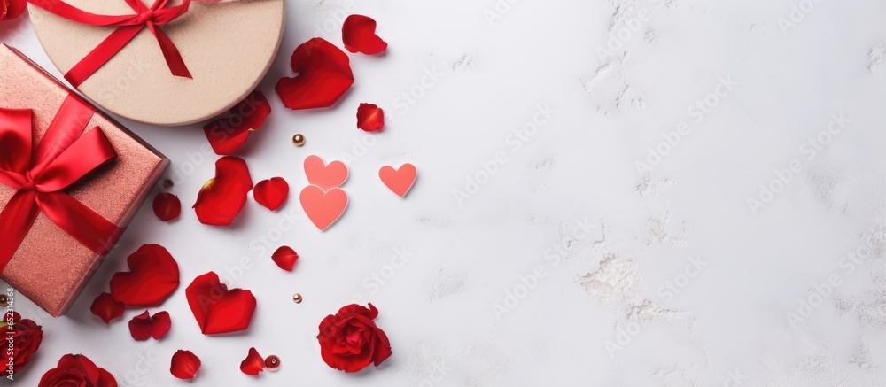 Valentine s Day Items representing love and holidays on white background