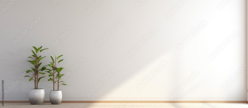 Modern minimalistic interior with plain wall illustration