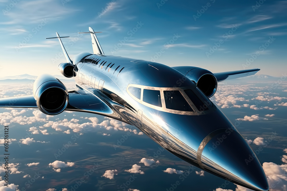 Prototype ultrasonic aircraft, Futuristic Private Jet Airplane.