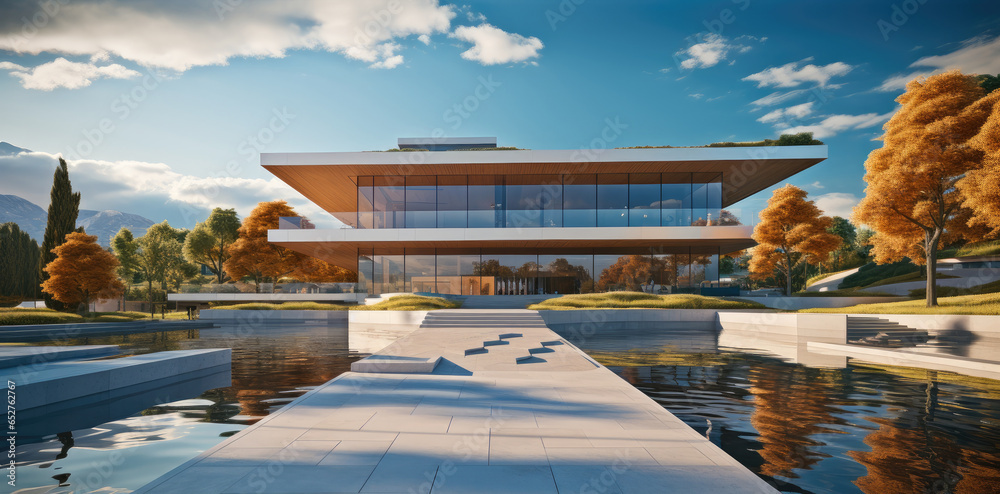 Modern office building, Beautiful view of business building center.