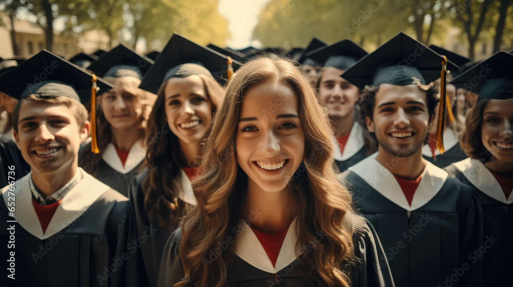 Group of high school graduates, Congratulation.