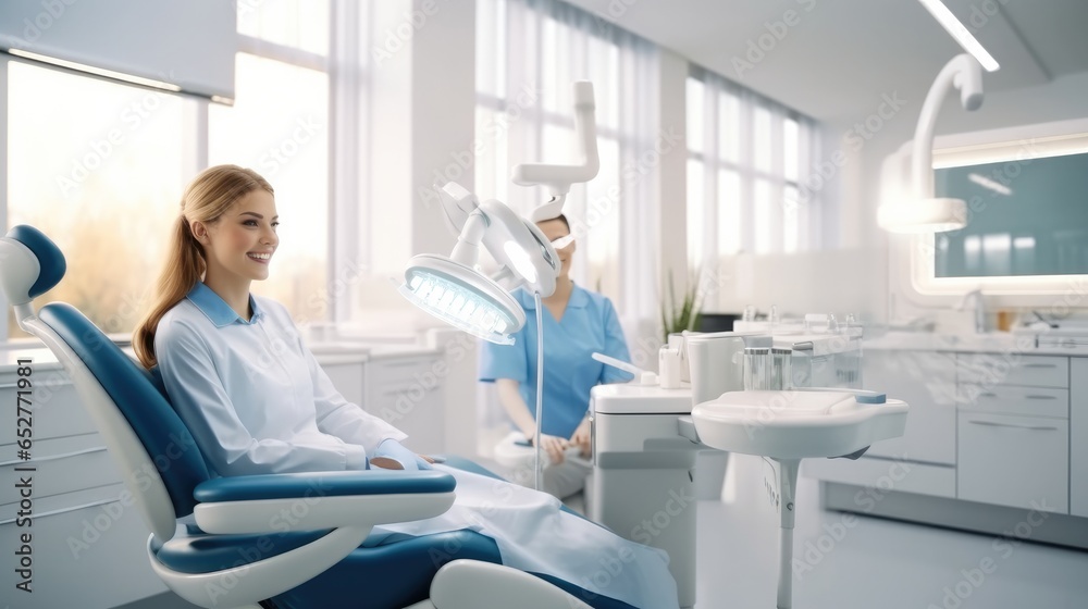 Portrait of women dentists working in an office.