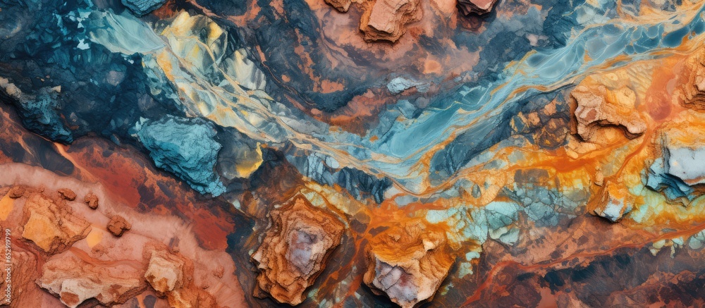 Vibrant aerial view of open pit mine in Cobar Outback Australia