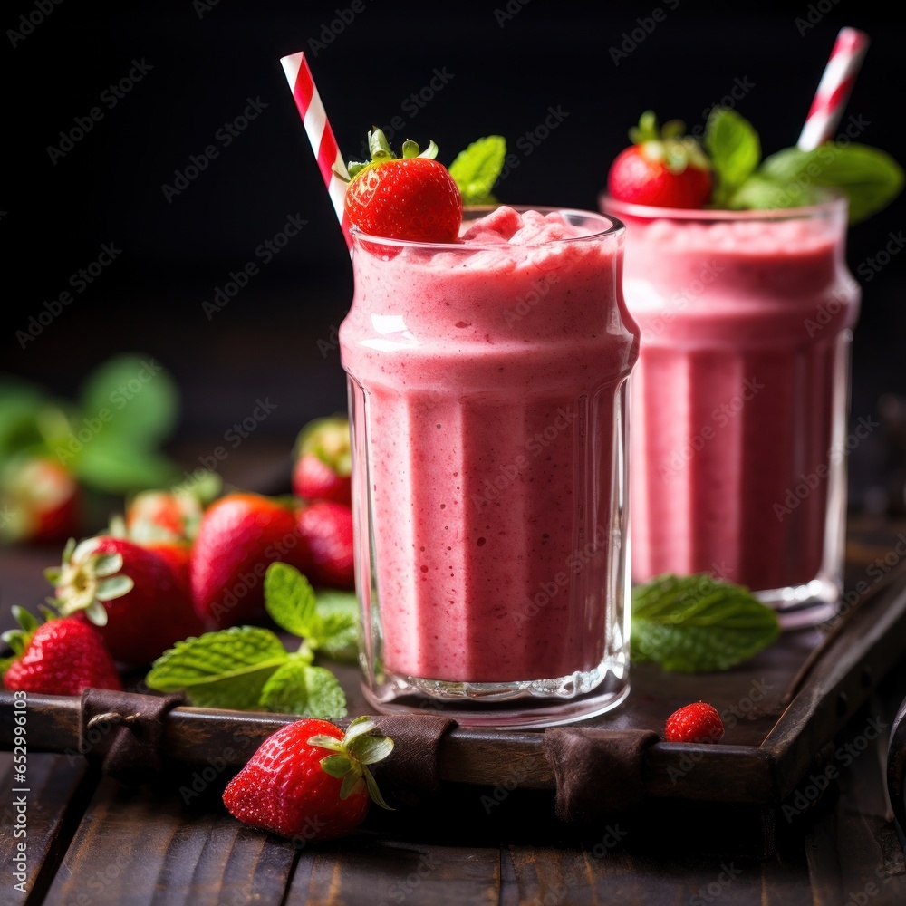 Creamy and refreshing strawberry milkshake