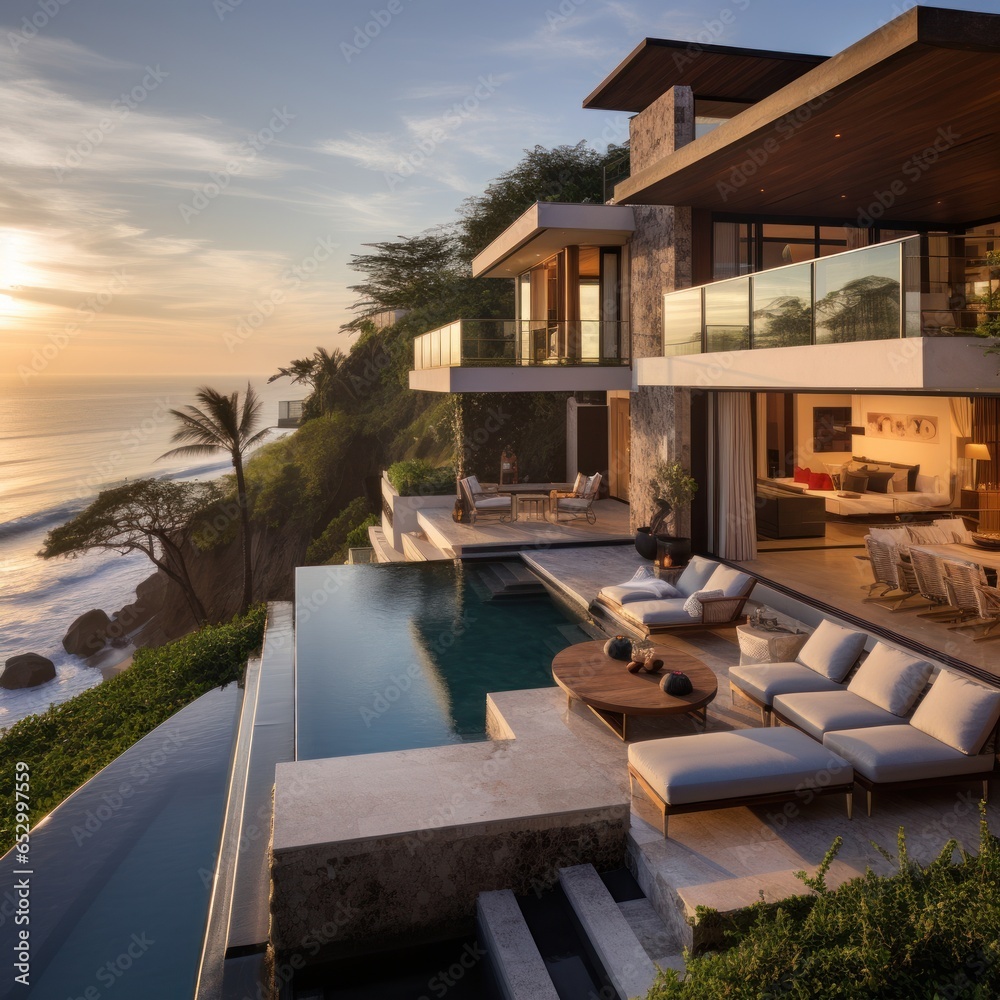 Cliffside villa with panoramic ocean views