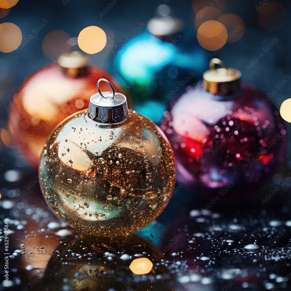 Colorful and sparkling Christmas decorations