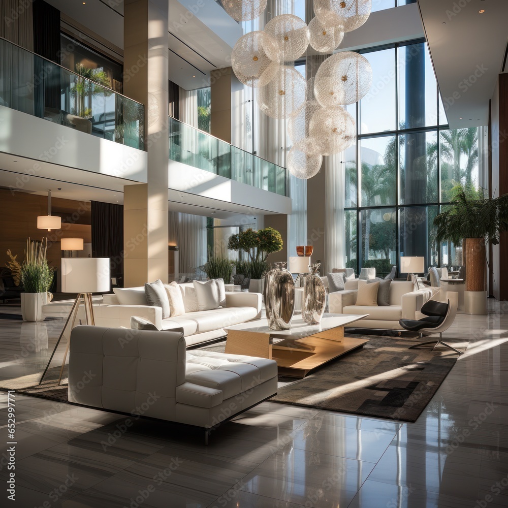 Elegant lobby with chic modern decor