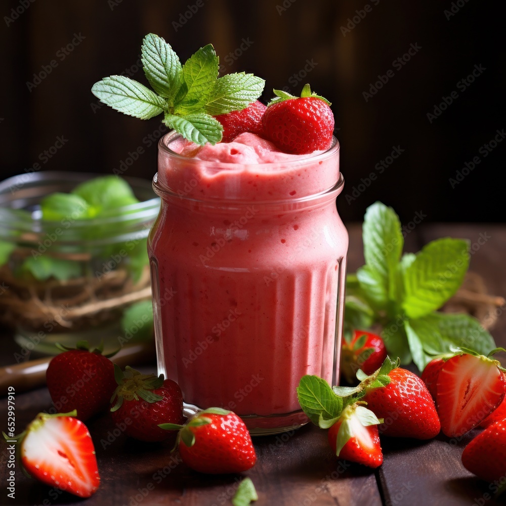 Creamy and refreshing strawberry milkshake