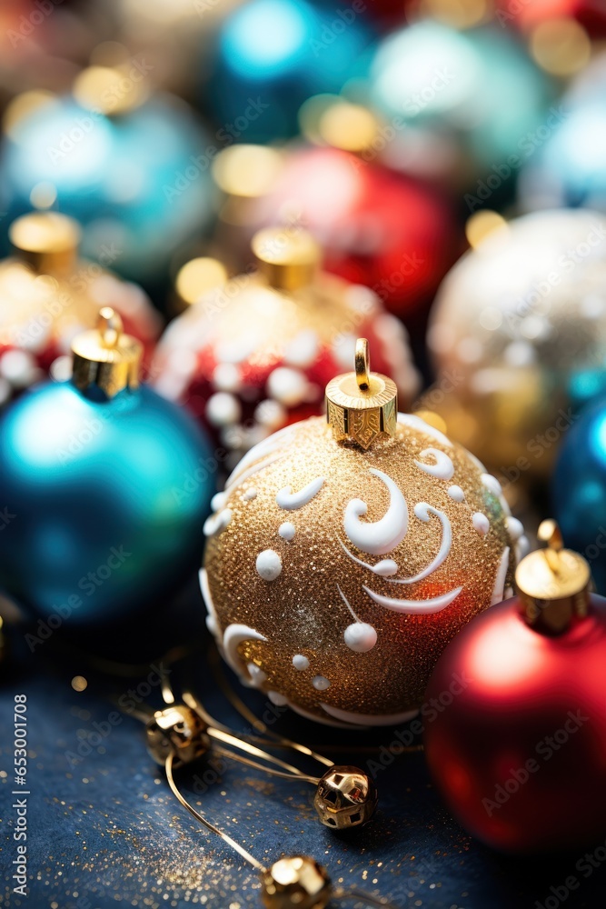 Colorful and sparkling Christmas decorations