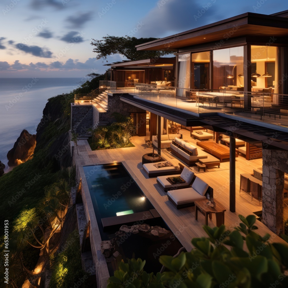 Cliffside villa with panoramic ocean views