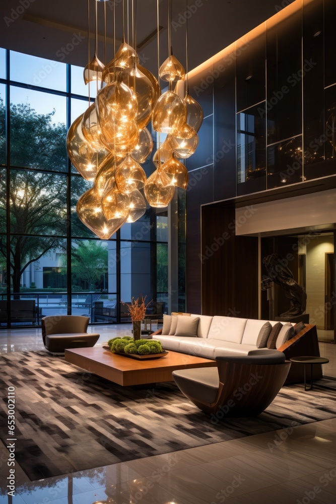 Elegant lobby with chic modern decor