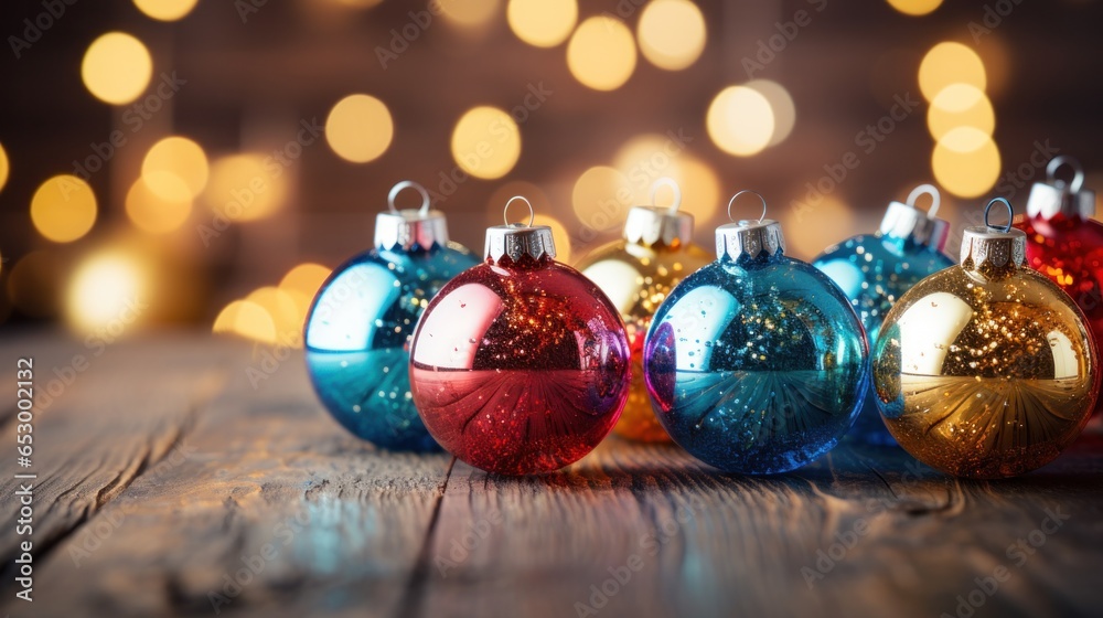 Colorful and sparkling Christmas decorations