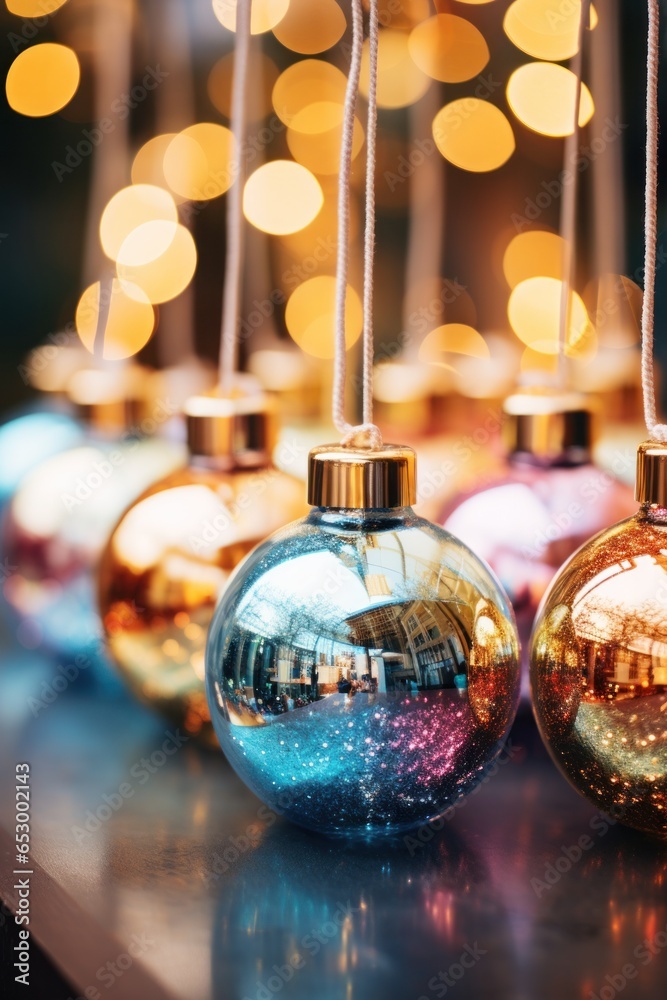 Colorful and sparkling Christmas decorations