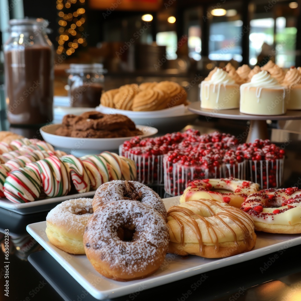 Delicious holiday treats and baked goods.