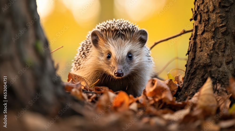 Curious hedgehog exploring its surroundings.