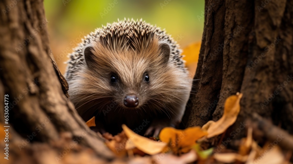 Curious hedgehog exploring its surroundings.