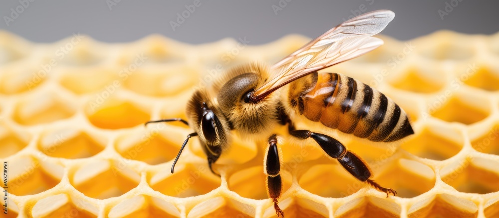 Apis mellifera queen with worker bees life of the colony