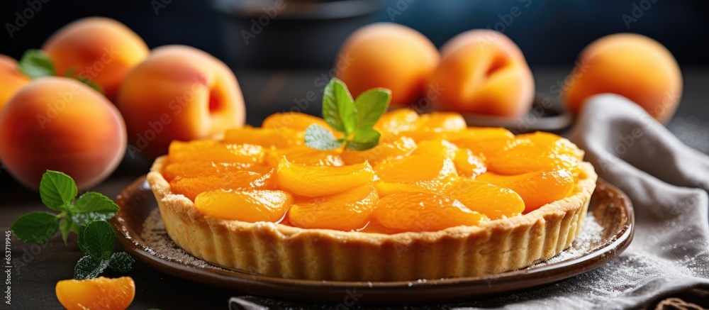 Homemade vegan apricot tart a delicious fruit dessert for summertime