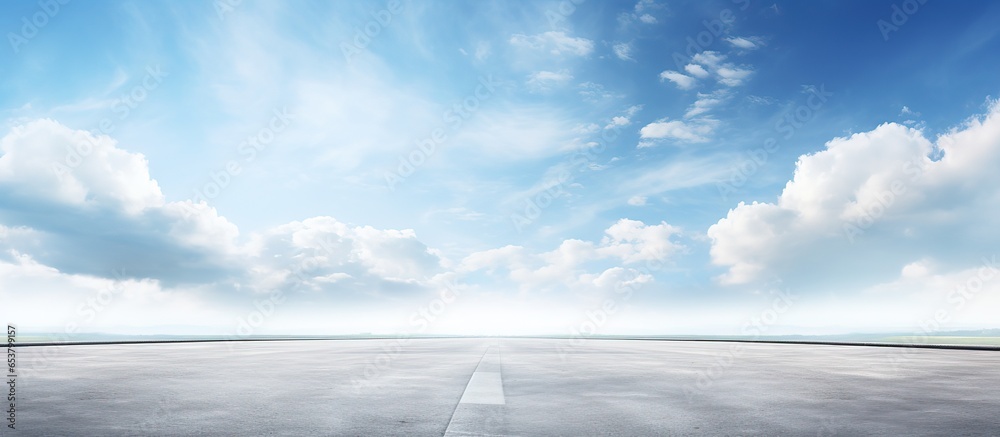 Road made of asphalt with sky in the background