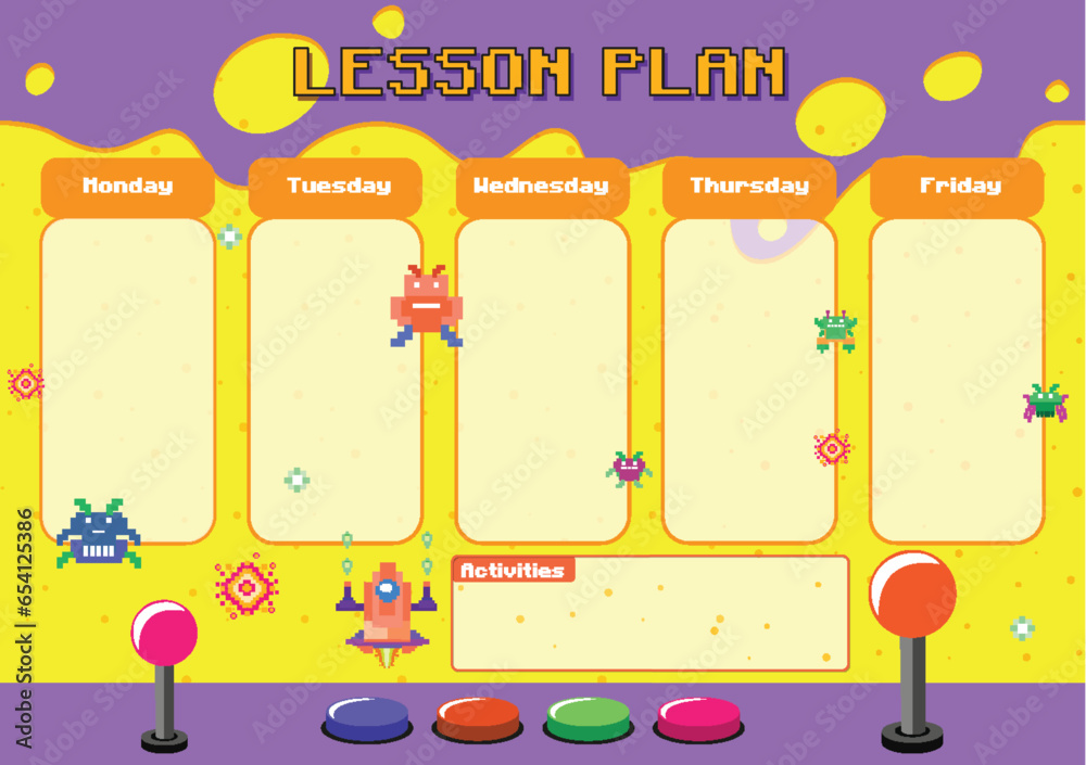 Cute Lesson Plan: Monday to Friday for Children