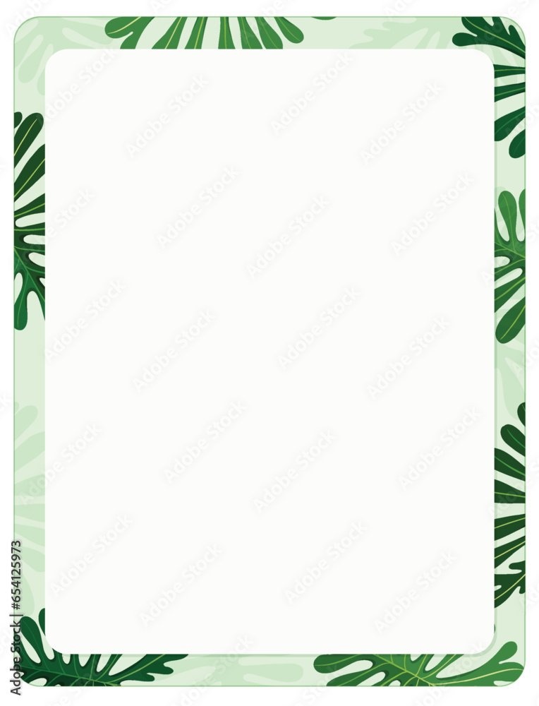 Green Tropical Plants A-Frame Border Template