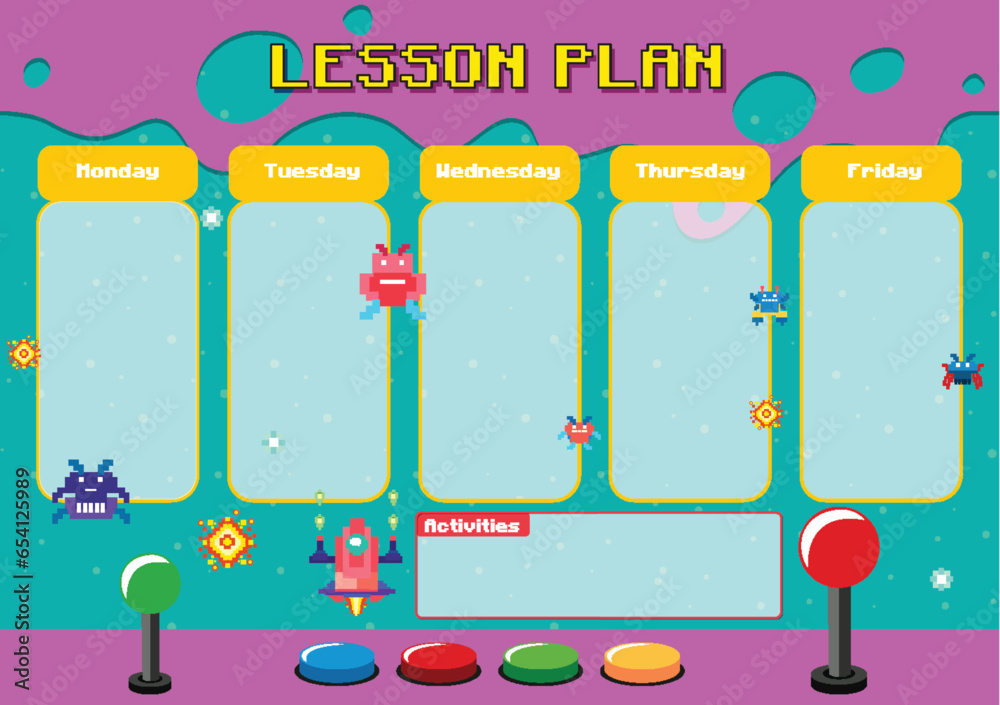 Cute Lesson Plan: Monday to Friday for Children