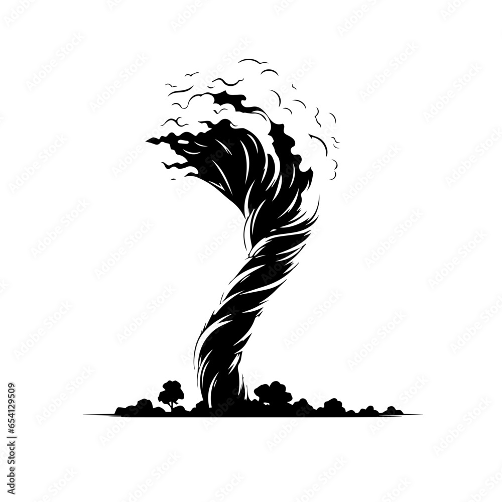 Tornado Logo Monochrome Design Style